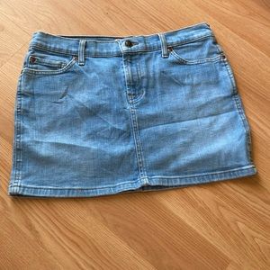 Roxy Womens Jean skirt rainbow embroidered pockets size 7 mini skirt